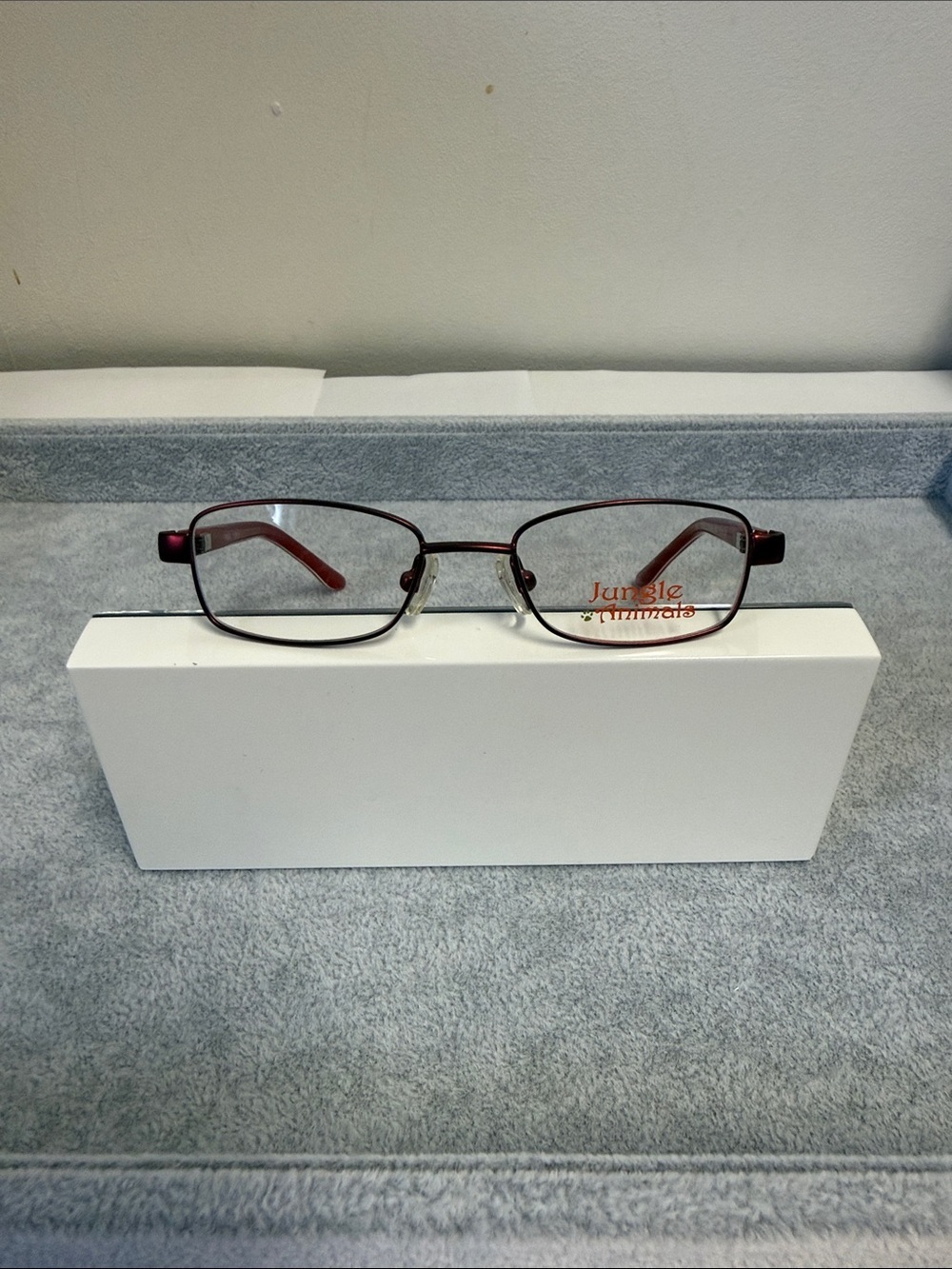 NWOT Jungle Animals Fawn Rectangular Red Eyeglasses optical frame size 41